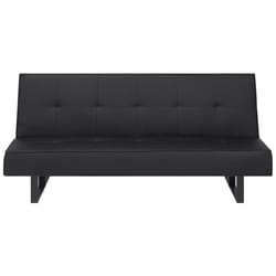Sofa Bed DERBY Faux Leather Black 3 Seater