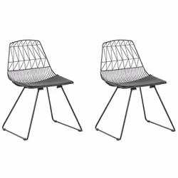 Set of 2 Dining Chairs HARLAN Metal Black