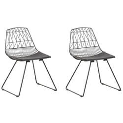 Set of 2 Dining Chairs HARLAN Metal Black