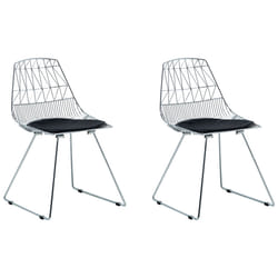 Set of 2 Dining Chairs HARLAN Metal Silver
