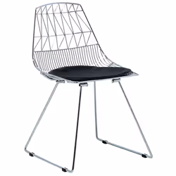 Set of 2 Dining Chairs HARLAN Metal Silver