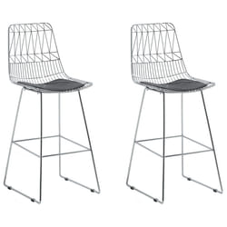 Set of 2 Bar Chairs PRESTON Metal Silver