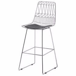 Set of 2 Bar Chairs PRESTON Metal Silver