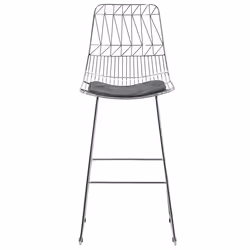 Set of 2 Bar Chairs PRESTON Metal Silver