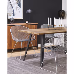 Set of 2 Dining Chairs AURORA Metal Silver