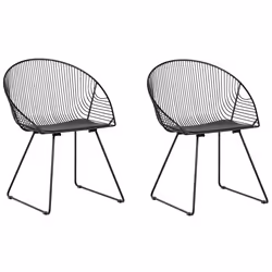 Set of 2 Dining Chairs AURORA Metal Black