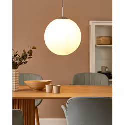 Glass Pendant Lamp White BARROW Large