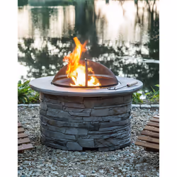 Grill Fire Pit TAMBORA Concrete Grey