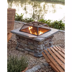 Grill Fire Pit KELUD Concrete Grey