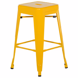 Set of 2 Bar Stools CABRILLO Metal Yellow