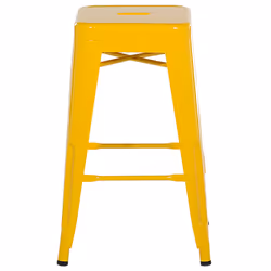 Set of 2 Bar Stools CABRILLO Metal Yellow