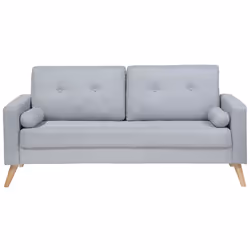 Sofa KALMAR Fabric Light Grey 2 Seater