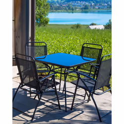 Set of 4 Garden Chairs LIVO Metal Black