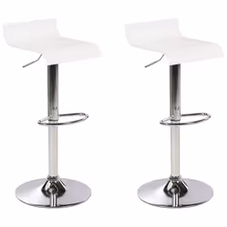 Set of 2 Bar Chairs VALENCIA Swivel White