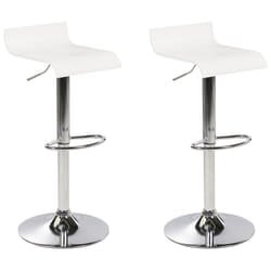 Set of 2 Bar Chairs VALENCIA Swivel White