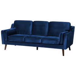 Sofa LOKKA Velvet Navy Blue 3 Seater