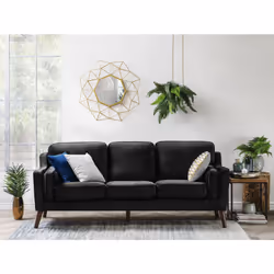 Sofa LOKKA Velvet Black 3 Seater