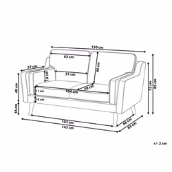 Sofa LOKKA Velvet Black 2 Seater