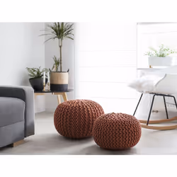 Pouffe CONRAD Cotton Copper 50 cm 50 cm 35 cm