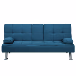 Sofa Bed ROXEN Fabric Blue 3 Seater