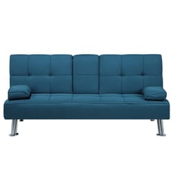 Sofa Bed ROXEN Fabric Blue 3 Seater