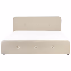 Ottoman Bed Faux Linen RENNES 180 x 200 cm (EU Super King) Beige
