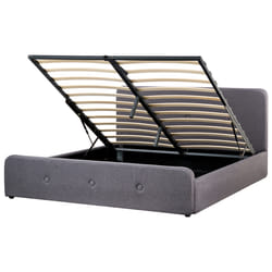 Ottoman Bed Fabric RENNES 180 x 200 cm (EU Super King) Dark Grey