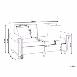 Sofa OTRA Fabric Dark Grey 3 Seater