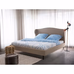 Bed - Super King Size Bed Frame - Upholstered - COLMAR - Beige, 180x200cm