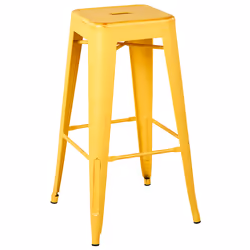 Set of 2 Bar Stools CABRILLO Metal Yellow