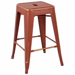 Set of 2 Bar Stools CABRILLO Metal Red