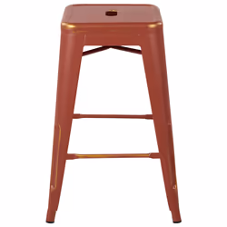 Set of 2 Bar Stools CABRILLO Metal Red