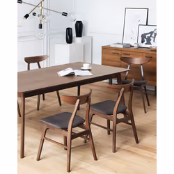 Set of 2 Dining Chairs LYNN Wood Dark Grey