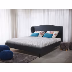 Bed - Super King Size Bed Frame - Upholstered - COLMAR - Grey, 180x200cm