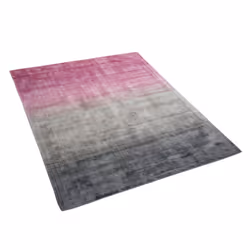 Viscose Rug 140 x 200 cm Grey and Pink ERCIS