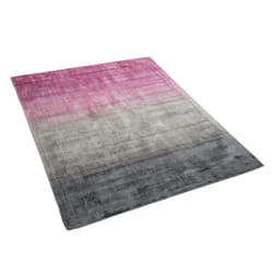 Viscose Rug 140 x 200 cm Grey and Pink ERCIS