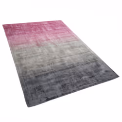 Viscose Rug 140 x 200 cm Grey and Pink ERCIS
