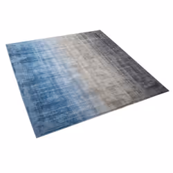 Viscose Rug 200 x 200 cm Grey and Blue ERCIS