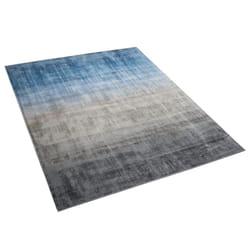 Viscose Rug 140 x 200 cm Grey and Blue ERCIS