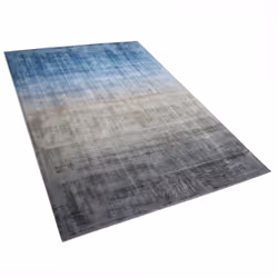 Viscose Rug 140 x 200 cm Grey and Blue ERCIS