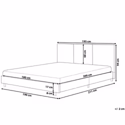 Bed Fabric ALBI 180 x 200 cm (EU Super King) Grey