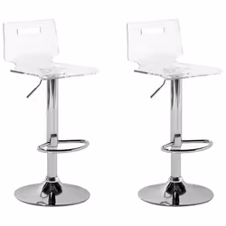 Set of 2 Bar Chairs MALTA Swivel Transparent