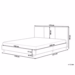 Bed Fabric ALBI 160 x 200 cm (EU King Size) Grey