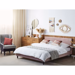 Bed Velvet FITOU 160 x 200 cm (EU King Size) Pink