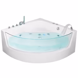 Corner Hot Tub with LED MARINA 1900 x 1350 mm White