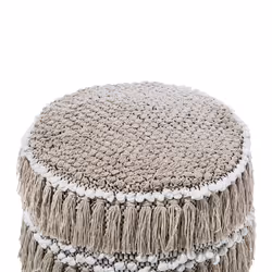 Cotton Pouffe Beige NOIDA