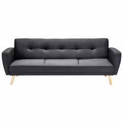Sofa Bed FLORLI Fabric Black 3 Seater