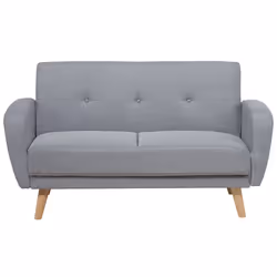 Sofa Bed FLORLI Fabric Light Grey 2 Seater