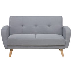 Sofa Bed FLORLI Fabric Light Grey 2 Seater
