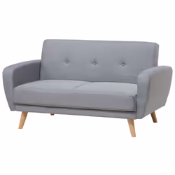 Sofa Bed FLORLI Fabric Light Grey 2 Seater